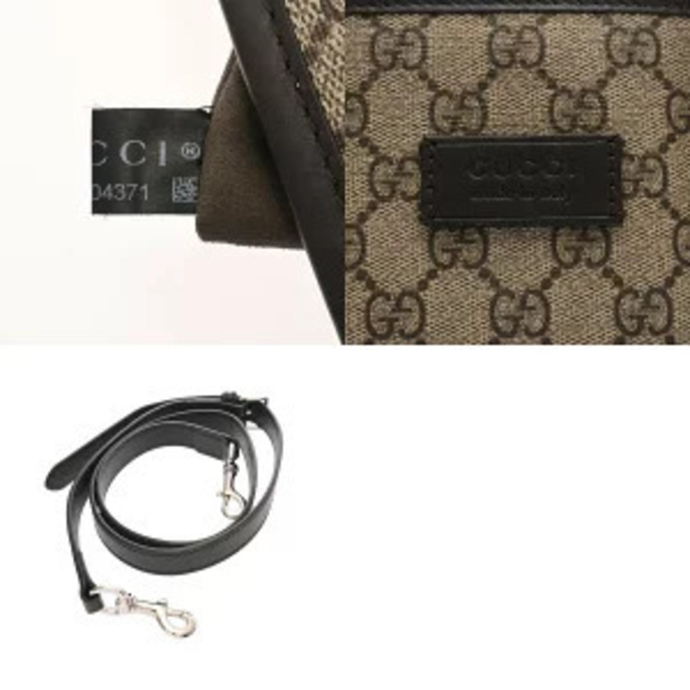Gucci Ebony Supreme GG Handbag Brown Bag Leather Tote Canvas Beige - Picture 9 of 9